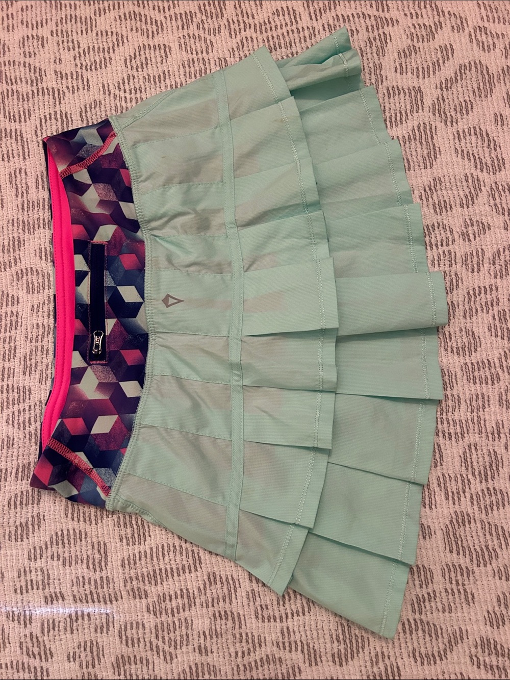 Ivivva Mint Green Pleated Skirt with Geometric Waistband